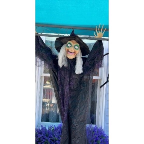 72” Hanging Witch Decoration with Light-up Eyes and Sound Activation Function - Picture 2 of 2